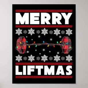 Glad Liftmas Roligt Jul Gymträning Fitness Poster