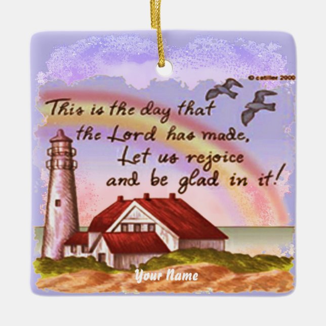Glad Lighthouse Kristall prydnad Julgransprydnad Keramik (Framsida)