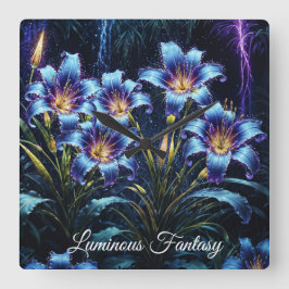 Glad lilies nattvibrerande blommigt fantasi fyrkantig klocka