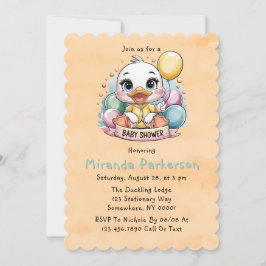 Glad liten ankunge Gul akvarell Baby Shower Inbjudningar