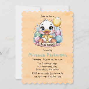 Glad liten ankunge Gul akvarell Baby Shower Inbjudningar