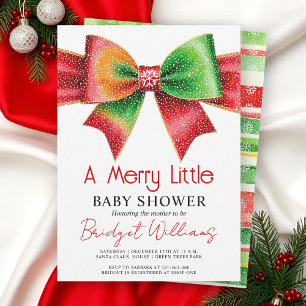 Glad liten baby shower båge, snöflingor jul inbjudningar
