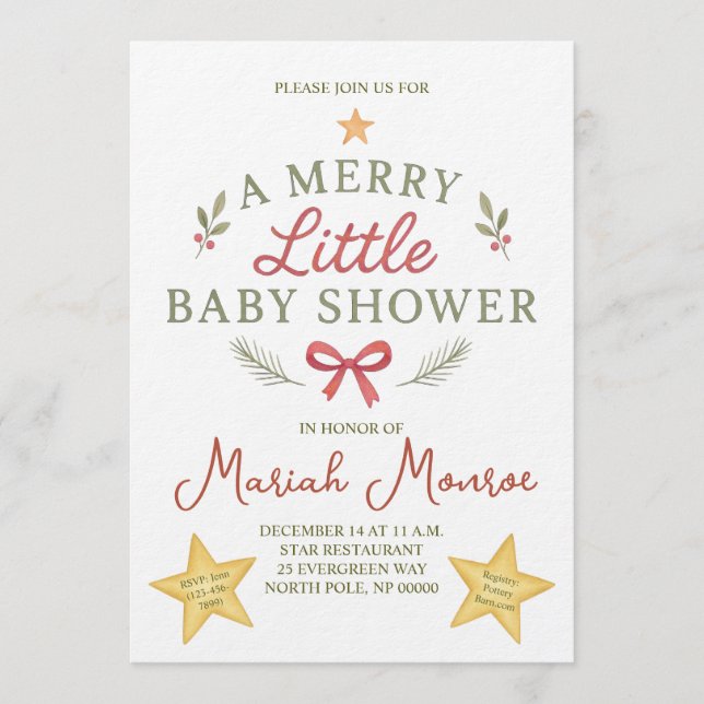 Glad liten baby shower-inbjudan inbjudningar (Framsida)