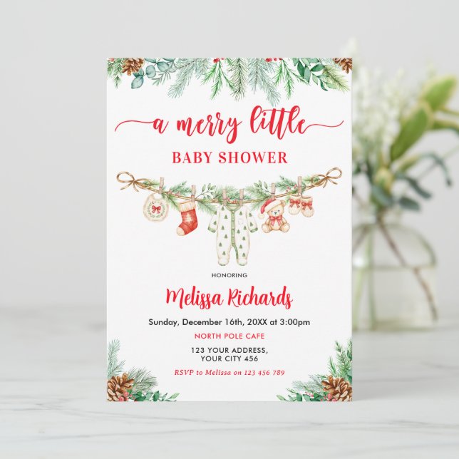 Glad liten baby shower inbjudningar (Stående Fram)