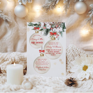 Glad liten baby shower modern jul inbjudningar
