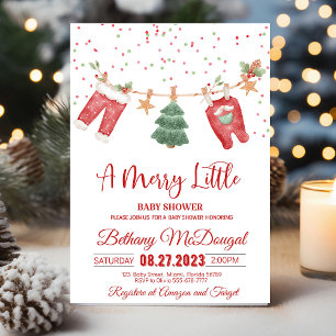 Glad liten baby shower Santa Baby Inbjudningar