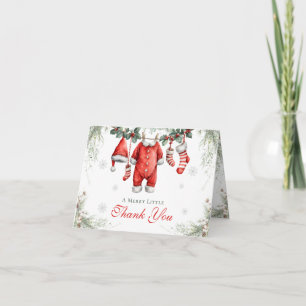 Glad liten baby shower Santa klädstreck Tack Kort