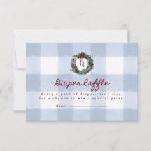 Glad liten blå gingham krans blöja lotteri
