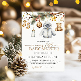 Glad liten Boho-jul Vinter Bebis Baby Shower Inbjudningar