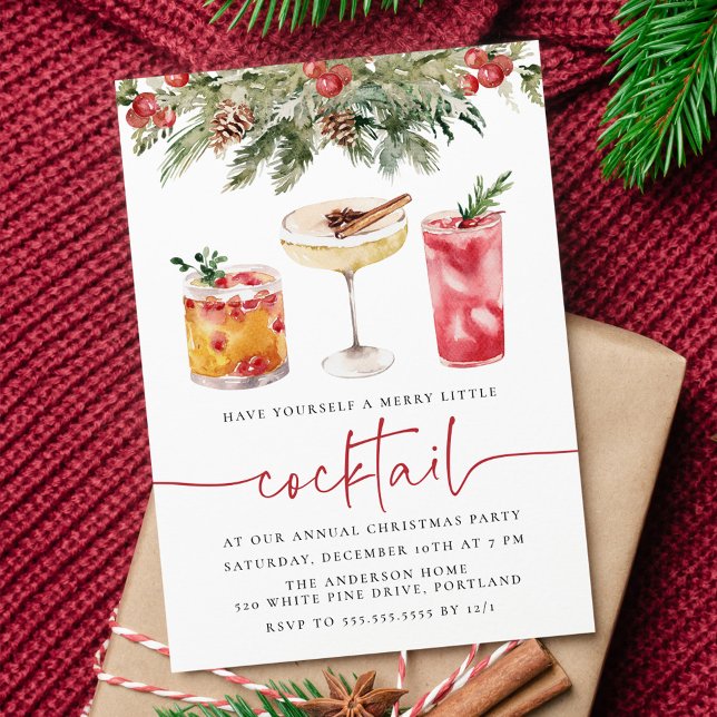 Glad liten cocktail firande semesterfest inbjudningar (Skapare uppladdad)