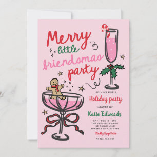 Glad liten Friendsmas-jul Cocktailfest Inbjudningar