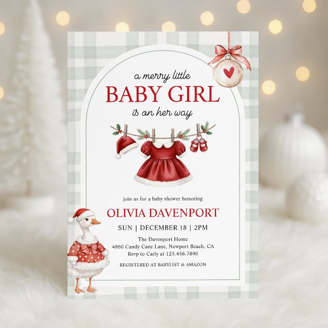 Glad liten gås jul Baby Shower Inbjudningar (Skapare uppladdad)