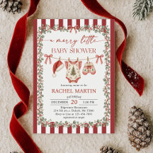 Glad liten jul Baby Shower-inbjudan