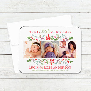 Glad liten jul Babyns första fotokollage Magnet