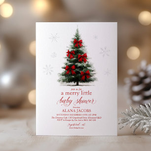 Glad liten jul Babyshower Julgran Inbjudningar
