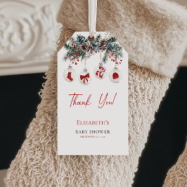 Glad liten jul Babyshower Presentetikett