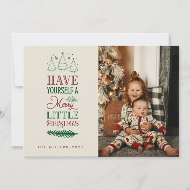 Glad liten jul | Familjefoto jul Julkort (Framsida)