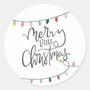 Glad liten jul Färgglad ljusträd Runt Klistermärke