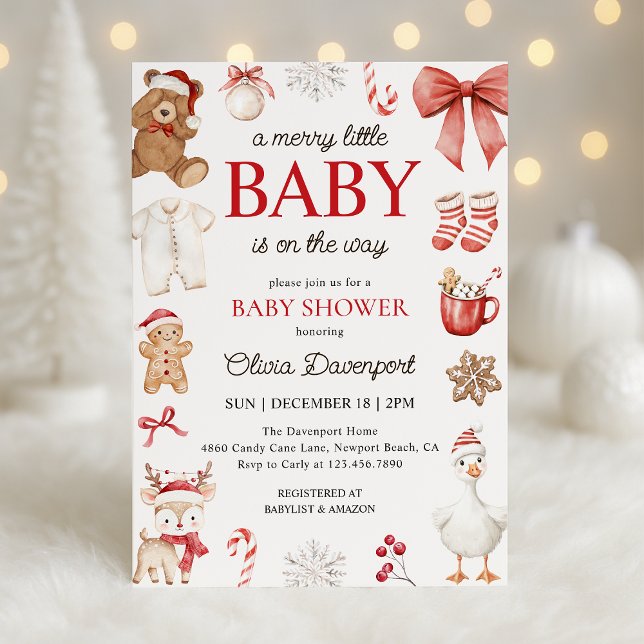 Glad liten jul Festlig vinter Baby Shower Inbjudningar (Skapare uppladdad)