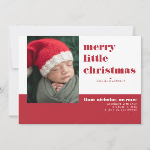 Glad liten jul födelse kungörelse julkort