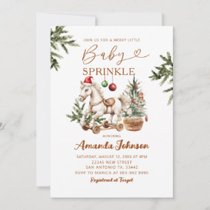 Glad liten jul Gunghäst Baby Sprinkle Inbjudningar