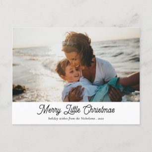 Glad liten jul Handskriven höcklig foto Helg Vykort