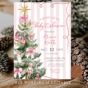 Glad liten jul tjej baby shower inbjudningar