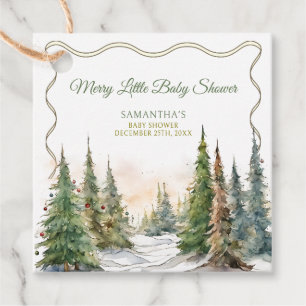 Glad liten jul Vinter Baby Shower Gåvor Etiketter