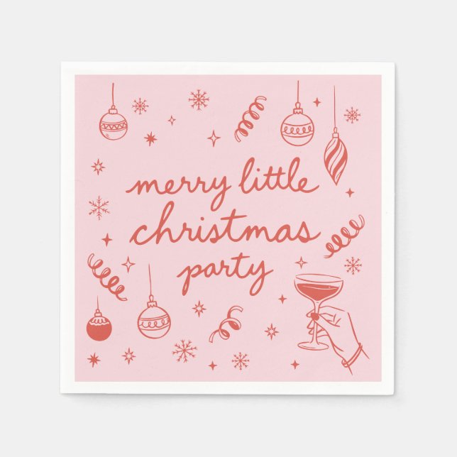 Glad liten julfest doodle pappersservett (Framsidan)