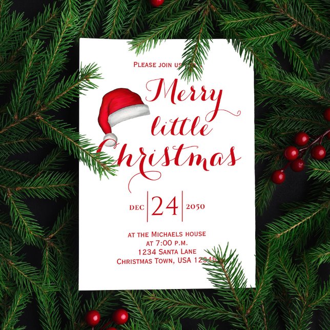 Glad liten julfest inbjudningar (Have yourself a Merry Little Christmas party invitation.)