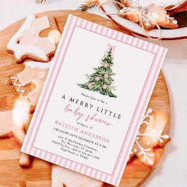 Glad liten julgran baby shower inbjudningar