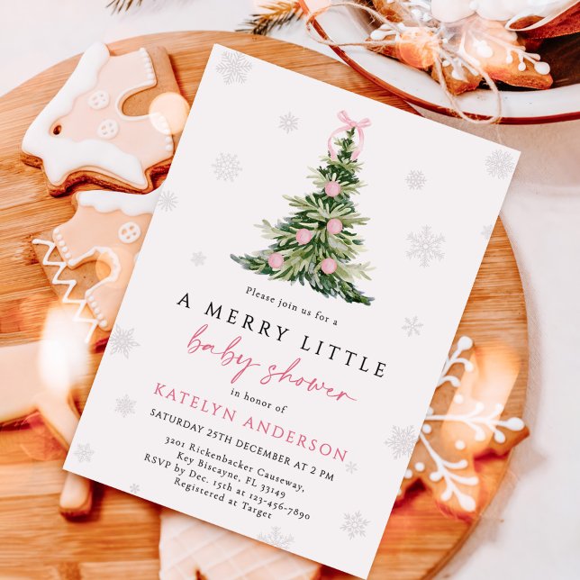 Glad liten julgran baby shower  inbjudningar (Skapare uppladdad)