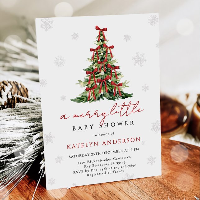 Glad liten julgran Babyshower Inbjudningar (Skapare uppladdad)