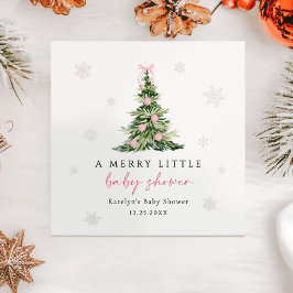 Glad liten julgran Babyshower Pappersservett