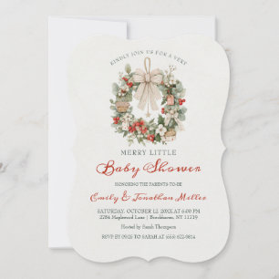 Glad liten julkransbåge Baby Shower Inbjudningar