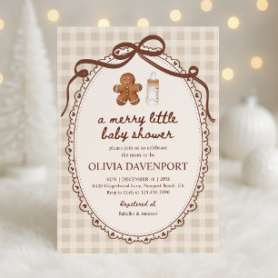 Glad liten pepparkaksjul Babyshower Inbjudningar