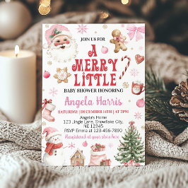 Glad liten retro jul tomte baby shower inbjudningar