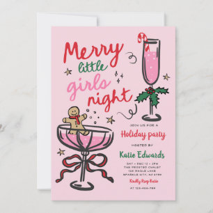 Glad liten tjejkväll Jul Cocktailfest Inbjudningar