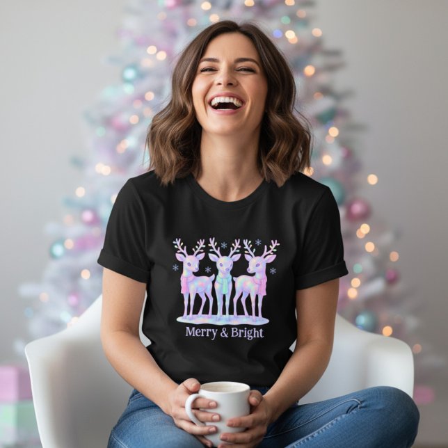 Glad & Ljus Cute Iridescent Ren Jul T Shirt (Skapare uppladdad)