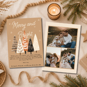 Glad & Ljus Enkel Brun Multi Foto Julkort