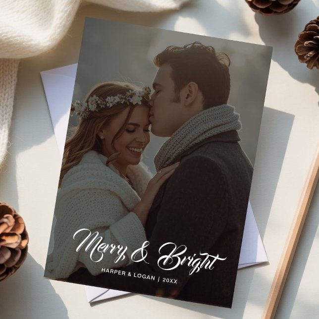 Glad & Ljus Familje Flat Julkort (Skapare uppladdad)