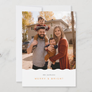 Glad & Ljus Fotokort med vågig ram Julkort