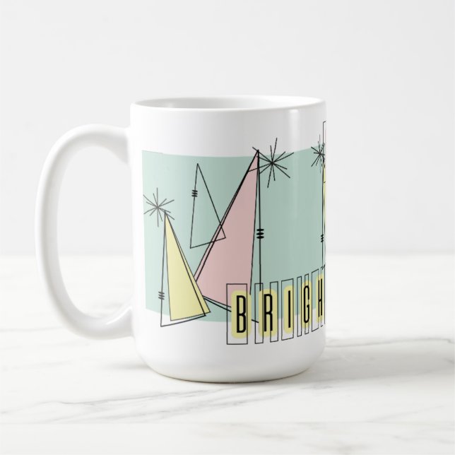 Glad & Ljus Mid Century Modern Julmugg Kaffemugg (Vänster)