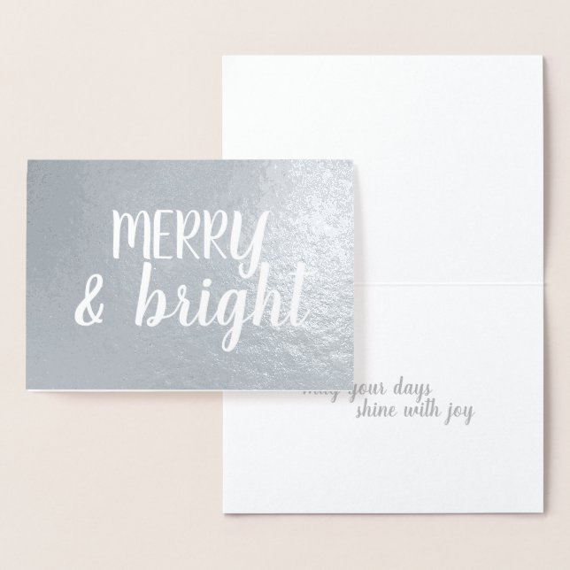 Glad ljus penseldrag kalligrafi silver folierat kort (Display)