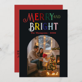 Glad & Ljusfylld Färgrik Julfotografi Julkort