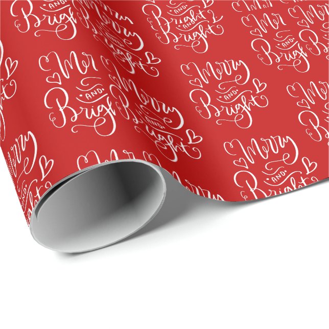 Glad Ljusröd Jul Presentpapper (Rullad Hörn)