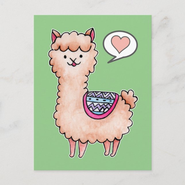Glad Llama Vykort (Framsida)