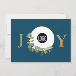 Glad Logotyp för Företag God Jul Blå Julkort