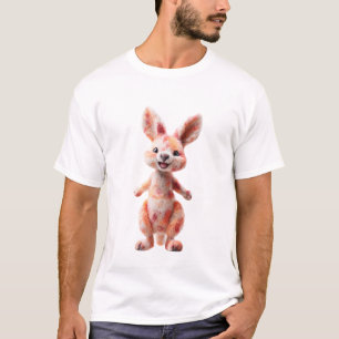 Glad Luffig Orange Känguru Grafisk Herr T Shirt