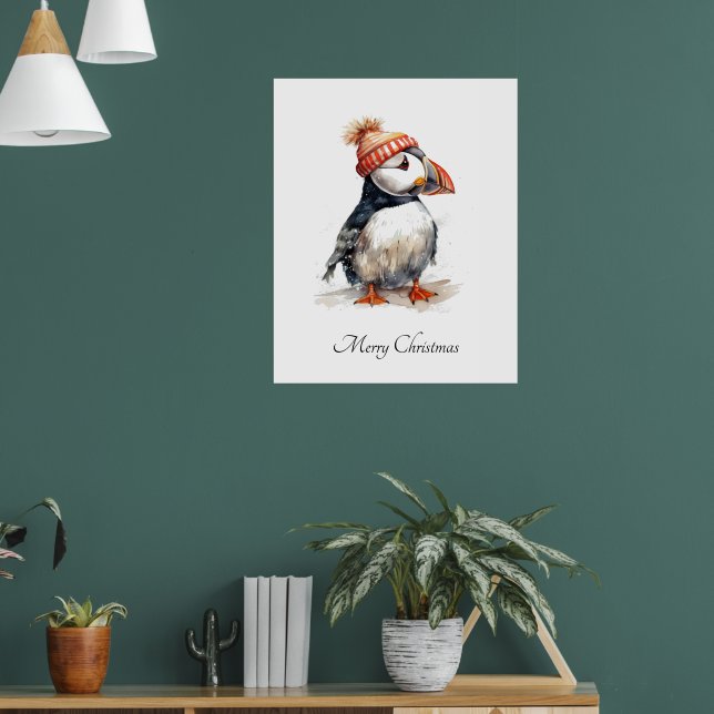 Glad Lunnefågel, anpassad Poster (Vardagsrum 1)